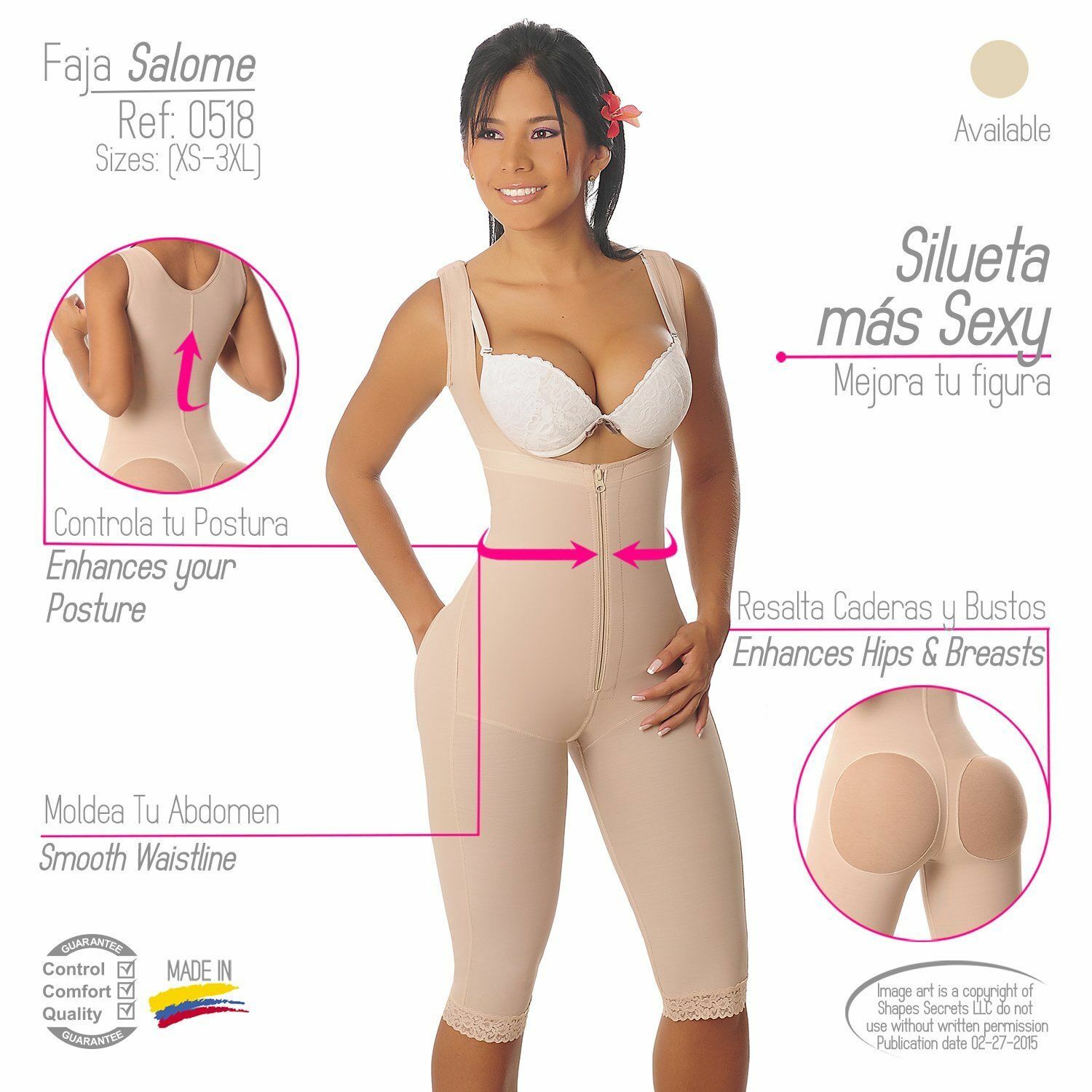 corporal colombiano Fajas Salome post-quirúrgica lipoescultura manga sisa eBay