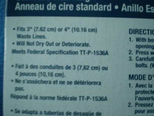 8 Packs Of  Proflo PFWR Standard Wax Ring. Fits 3' or 4: Waste Line. - Picture 4 of 4