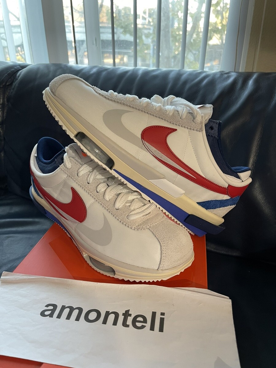 BRAND NEW NIKE ZOOM CORTEZ SP SACAI - DQ081-100 - WHITE UNIVERSITY