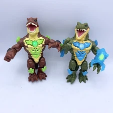 Beast Lab Dino Creator Raging Raptor & Alligator Figure RARE Lights & Sound Work
