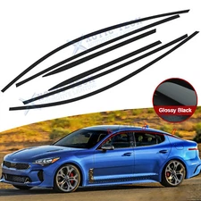 Set(6pcs) Gloss Black Vinyl Pre-Cut Window Strip Cover For Kia Stinger 2018-2023