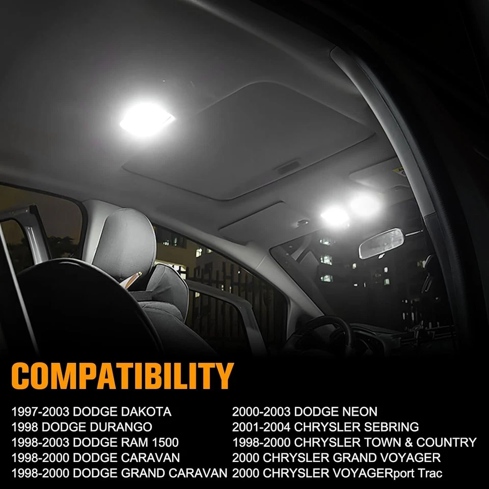 LED Overhead Dome Reading Light Panel+Lamp Cover For Ram Sebring Stratus Liberty Foto 2 de 4