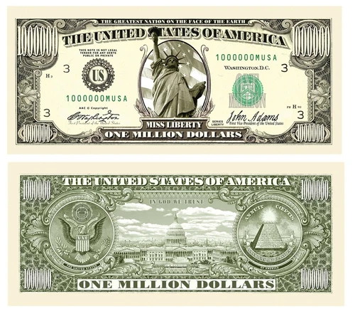 Million Dollar Bills-100 Pack -The Original Best Novelty Million Dollar Bill NEW