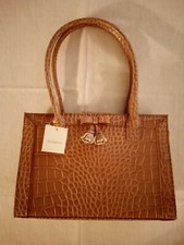 Liz Claiborne Vintage Great Expectations Y2K Buff Beige Croc Embossed Purse Bag