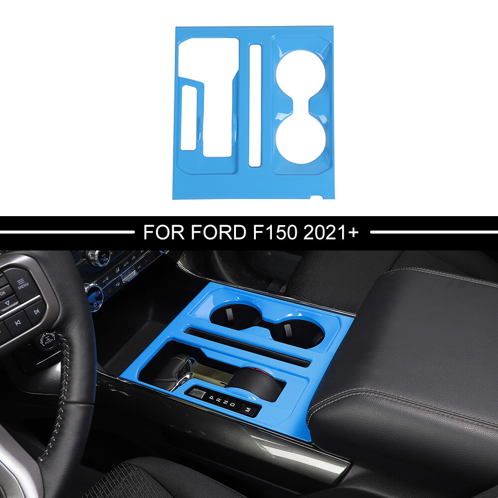 Gear Shift Panel Cover Trim Frame Accessories for Ford F150 2021-2023 Light blue
