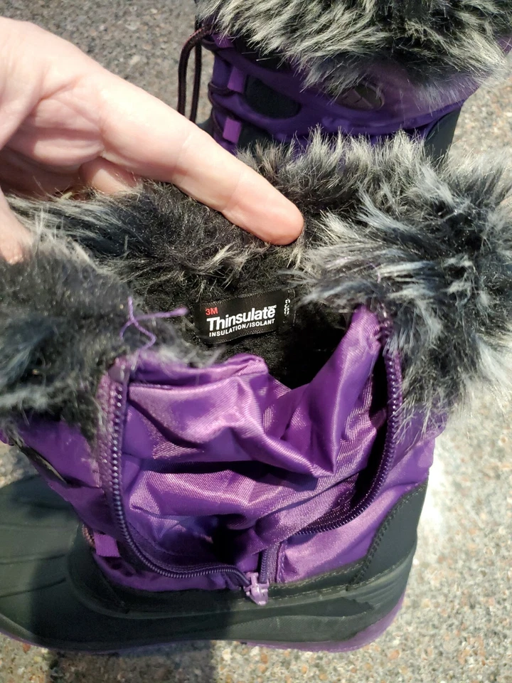 Nova горы утка снег ботинки, фиолетовый детский размер 3 отличном состоянии зимнее снаряжение - Изображение 3 из 4