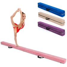 Folding 7' Gymnastic Beam Portable Floor Balance Beam w/Handles for Gymnasts