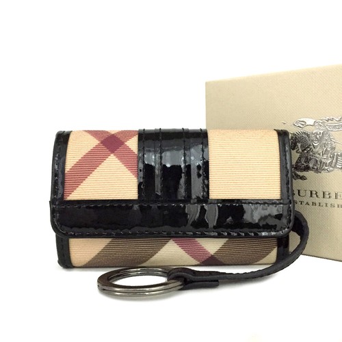BURBERRY Nova Check PVC Leather 4 Ring Key Case Beige/6BD0581