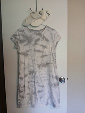 Women's GAP Slub Tee Shirt Dress White/Gray Medium S w/ Matching Flip Flops!