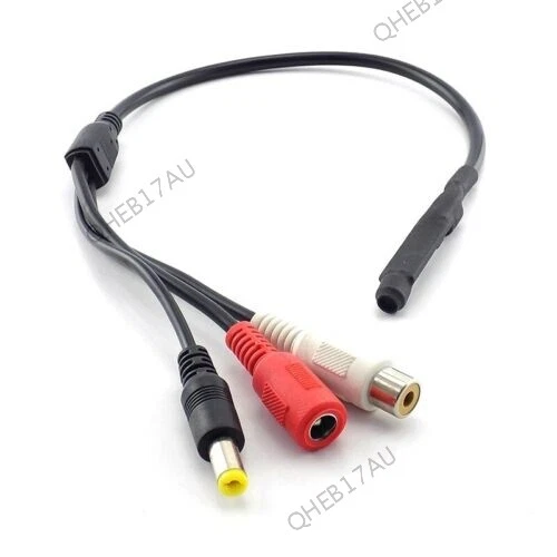 Mic RCA Audio Microphone DC Power Cable Cord for CCTV DVR Security
