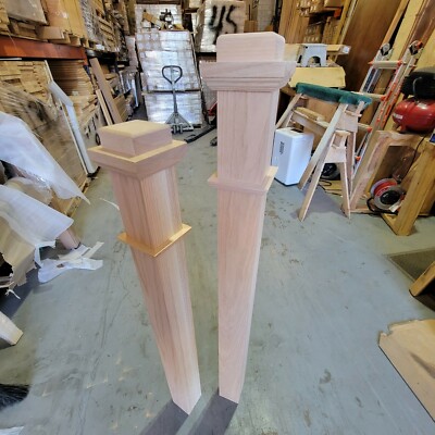 4075 / 4076 Red Oak Box Newel Post 3.5  X 3.5  X 48 