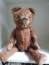 Unbekannt,Bär,Teddy,Teddybär,dunkelbraun,ca. 50 cm,beschädigt
