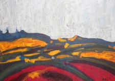 Expressionist oil painting landscape signed