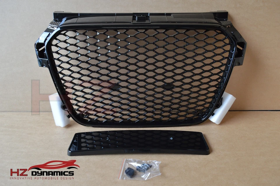 GLOSS BLACK FRONT GRILL GRILLE BADGELESS FOR 2010 2014 AUDI A1 S1 RS1 PLASTIC - Image 3 of 4