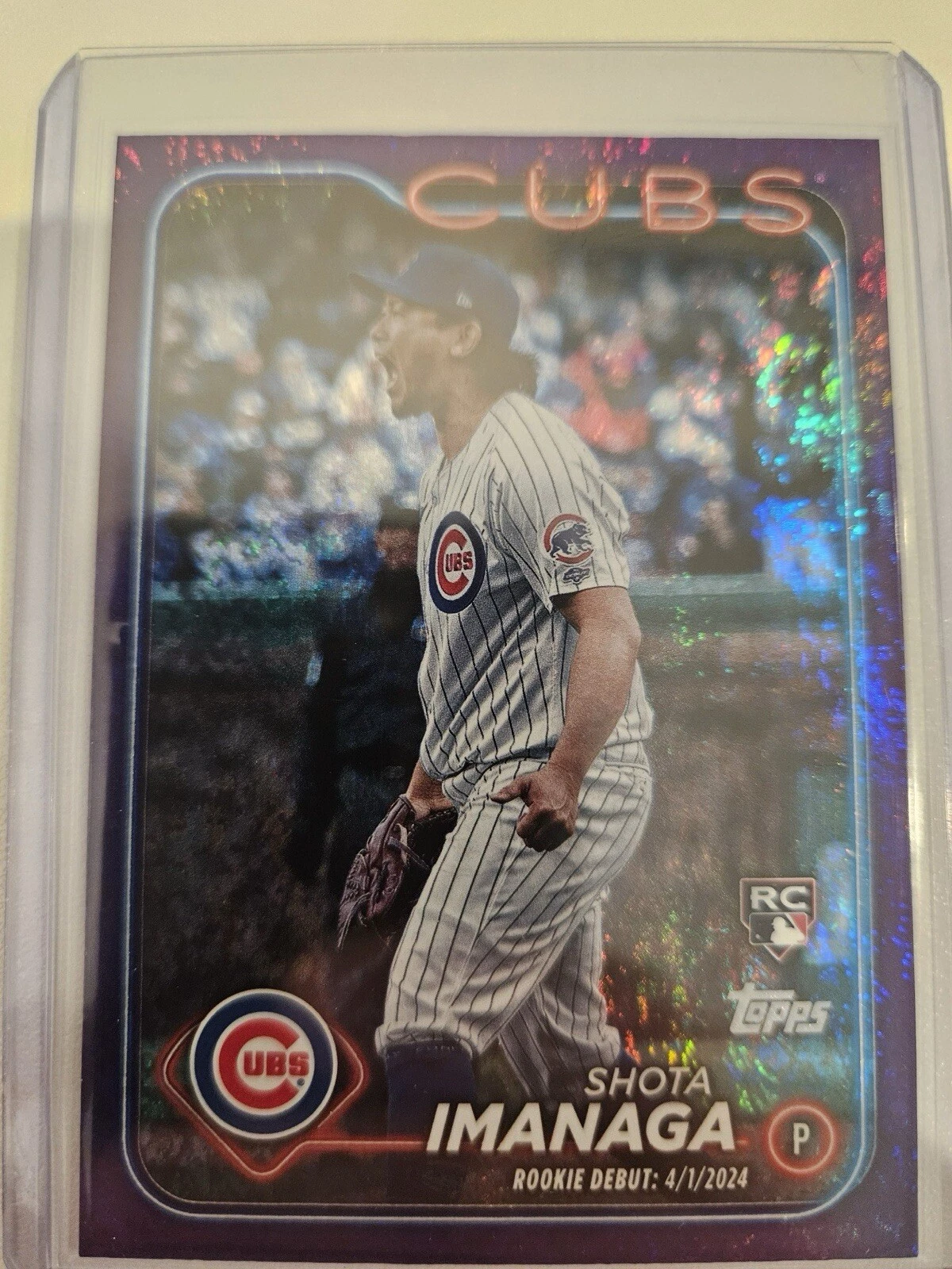 Shota Imanaga 2024 Topps Update Purple Foil/799 RC Debut #US281 Chicago Cubs