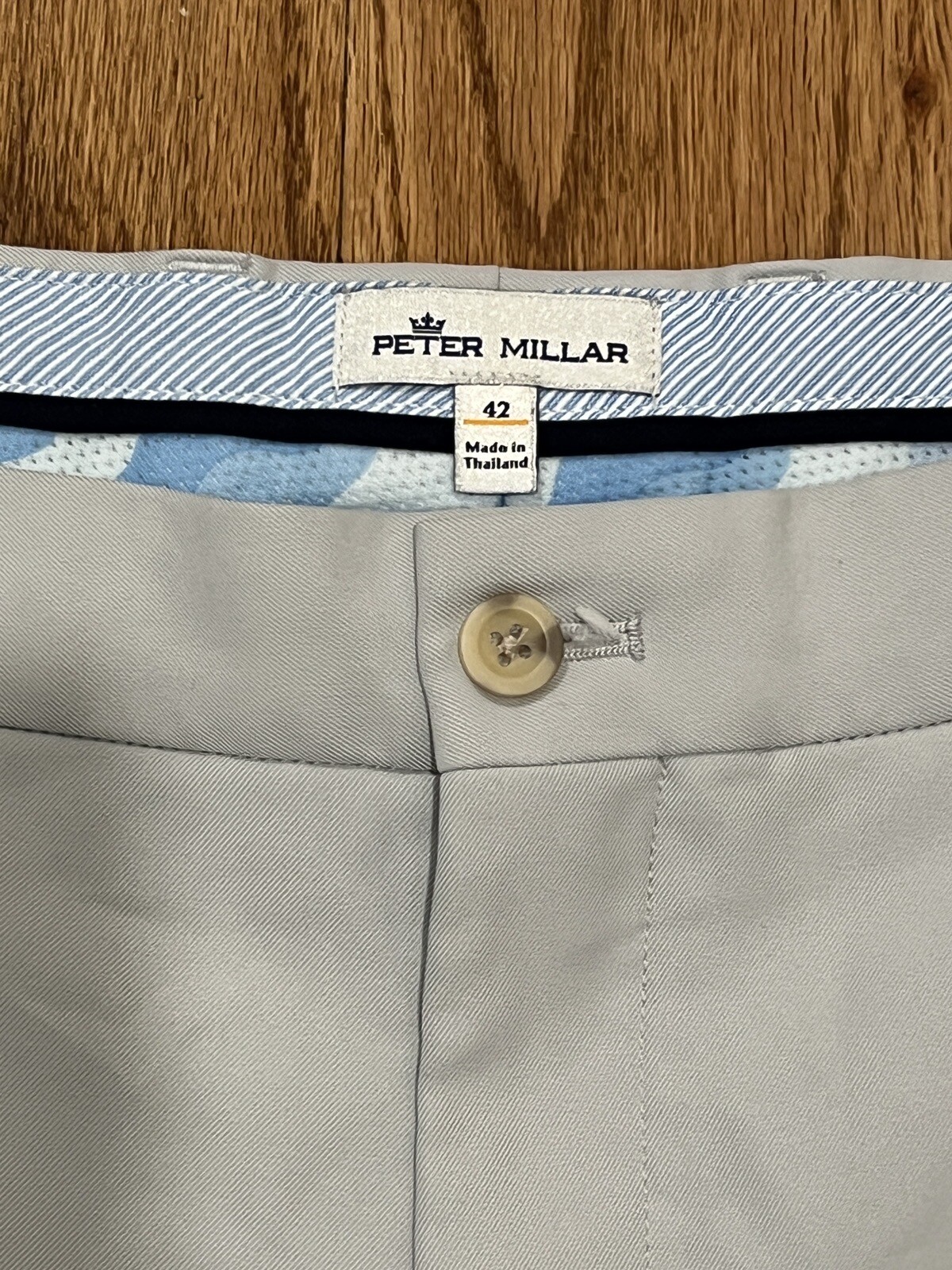 Peter Millar Light Gray Gold Performance Shorts 42 - image 2