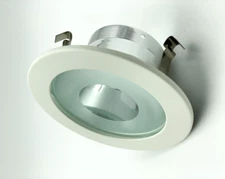 4 Pack,4" Recessed Can Light  Shower Trim, Frosted Clear Lens,White Ring 44009WH