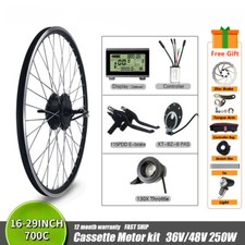 36V 48V 250W Hinten Kassette Hub Motor Wasserfest Elektrisch Fahrrad Umbausatz