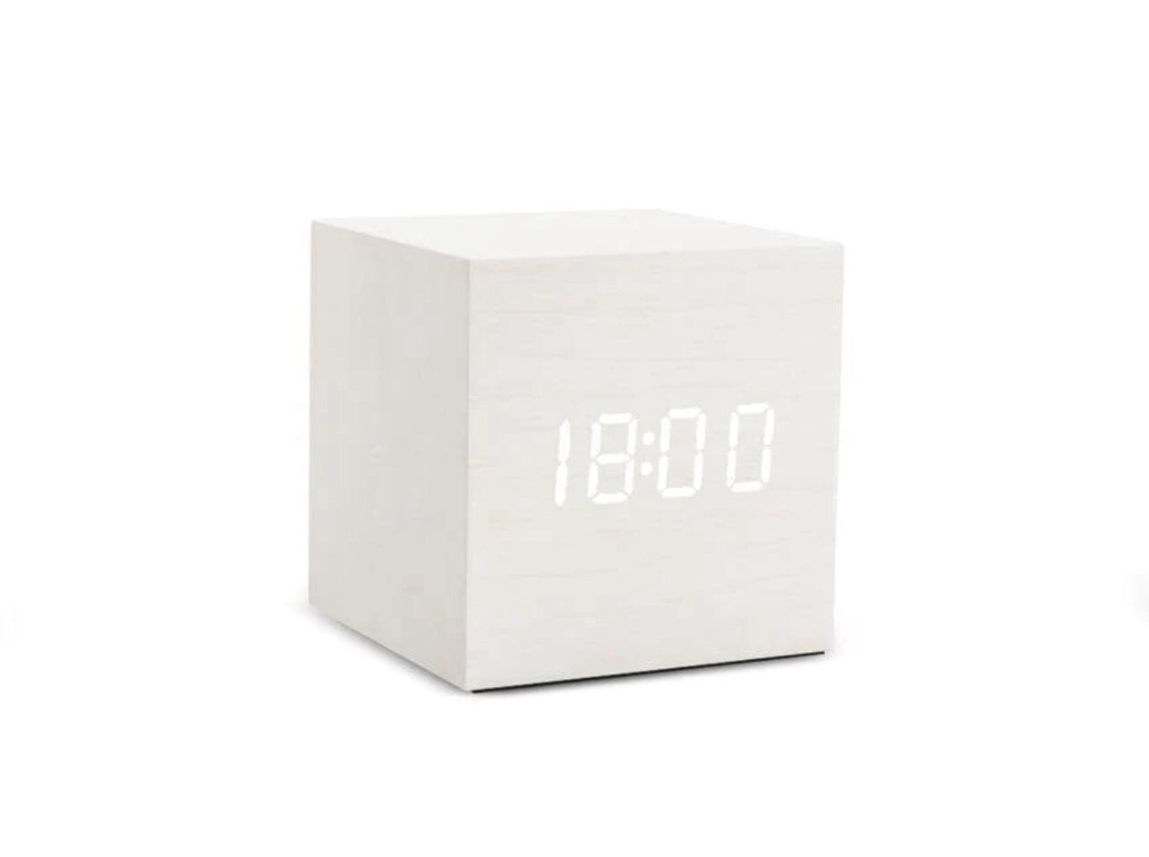 Wooden Block Gingko Cube Click Clock Alarm Clock