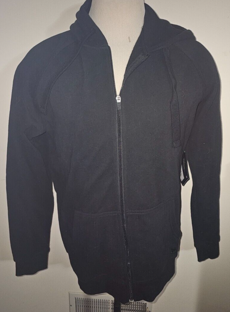 Felpa uomo Fila nera manica lunga full zip con cappuccio taglia media