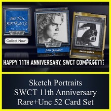 SKETCH PORTRAIT SWCT 11th ANNIVERSARY RARE+UC 52 SET-TOPPS STAR WARS CARD TRADER