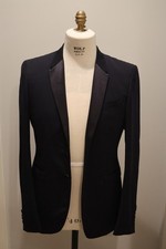 Burberry Prosum navy wool tuxedo blazer with notch lapel - mens EU 50