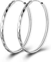 Creolen Silber 925 Hypoallergen Groß Leichte Ohrringe 30-60Mm FüR Damen