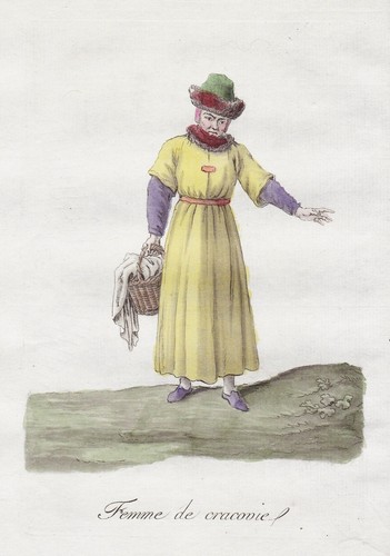 Krakow Poland Polish Woman Costumes Copper Engraving 1780 - Picture 1 of 1