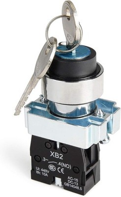 22MM Momentary 2 Position Key Switch 1NO XB2-10Y/22 Position Momentary)