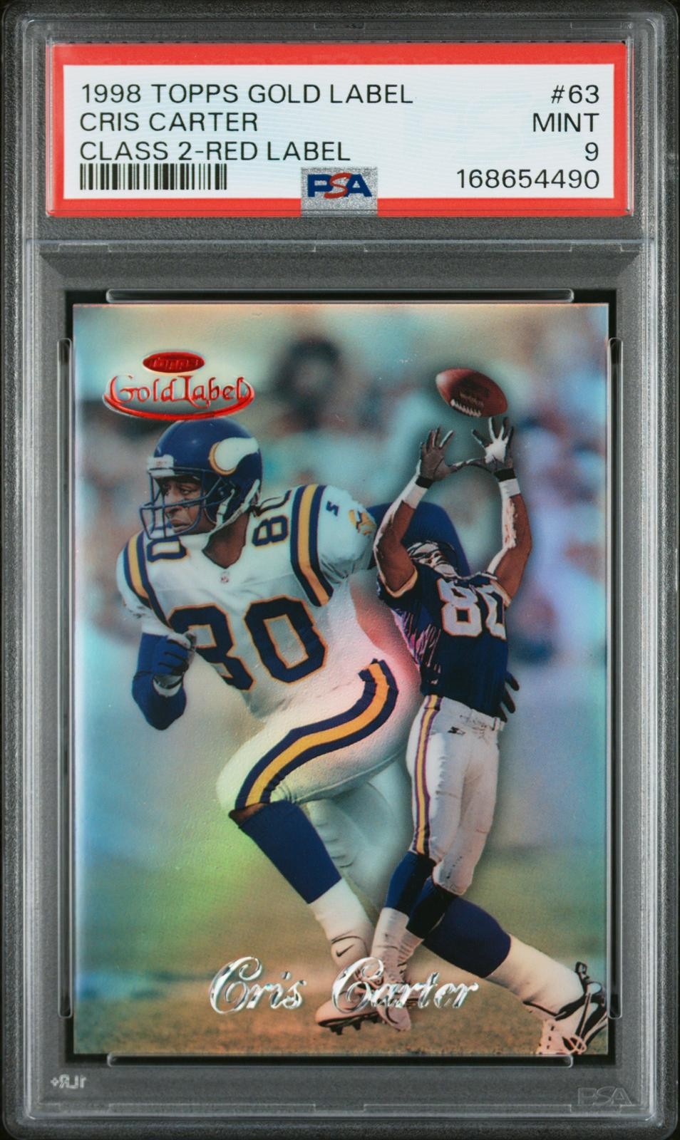 1998 Topps Gold Label Class 2 #63 Cris Carter Class 2-Red Label /50 PSA 9