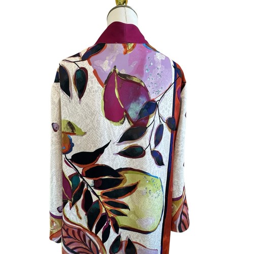 Cardigan Chicos multicolore in raso kimono aperto davanti taglia 3 (XL/16) floreale colorato - Foto 7 di 15