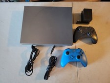 Microsoft Xbox One X System Gold Rush Edition System W/ 2 Controllers & Plugs