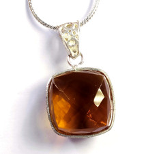 67.0 Ct Natural Yellow Alexandrite Cushion Shape EGL 925 Silver Pendant 6YGC