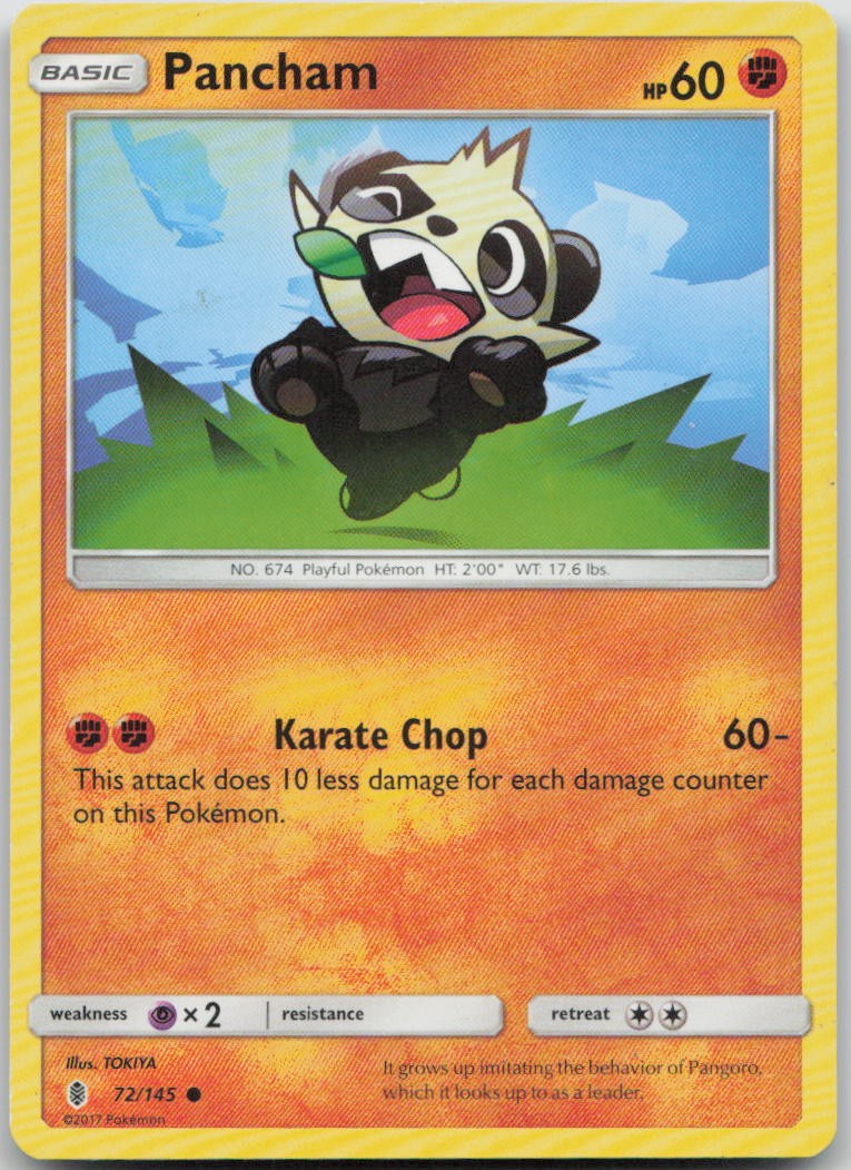 Pancham 72/145 Guardians Rising Common Pokemon MP
