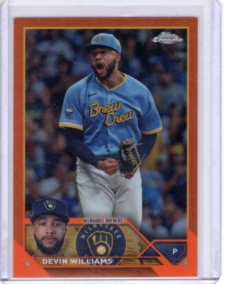2023 Topps Chrome Update #USC82 Devin Williams Orange #/25 Brewers