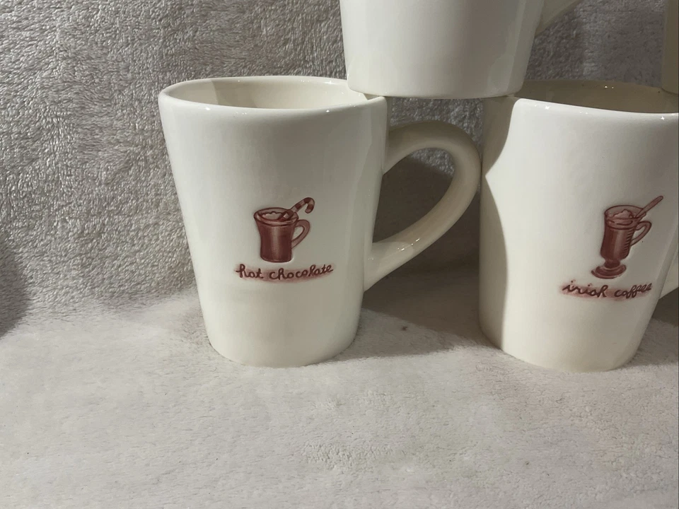 Williams Sonoma Christmas Holiday Hot Drinks 10 oz Coffee Tea Mugs Set Of 5 - Image 4 of 4