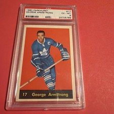 1960-61 Parkhurst PSA 6 EX-MT George ARMSTRONG Toronto Maple Leafs #17