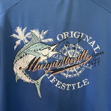 Margaritaville UPF 50 Water Resistant Moisture Wicking Long Sleeve Shirt Blue XL