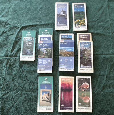 AAA State Series Road Maps Lot 1992-1997 CT/MA/RI NY NJ/PA FL DC Guide