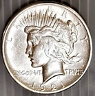 1921 High Relief Key Date Peace Dollar High Grade Nice Ch AU  / Unc