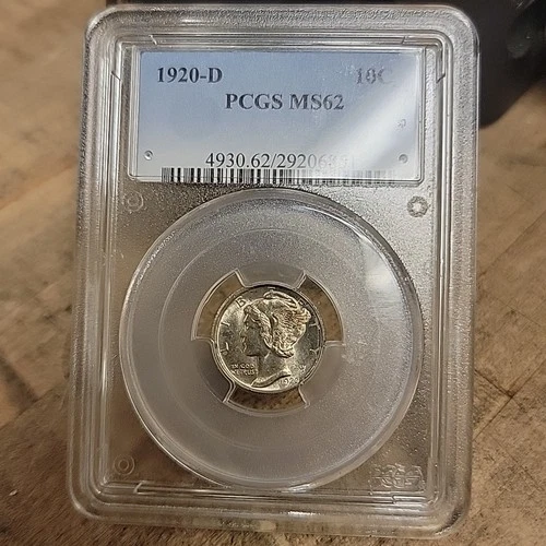 1920-D MERCURY DIME PCGS MS62   10c