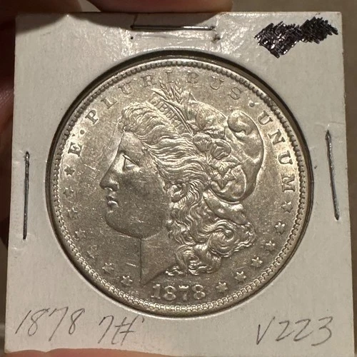 1878 Morgan Silver Dollar $1 7 tf rev 79 XF / AU Vam 223 Washed out "L" Top 100