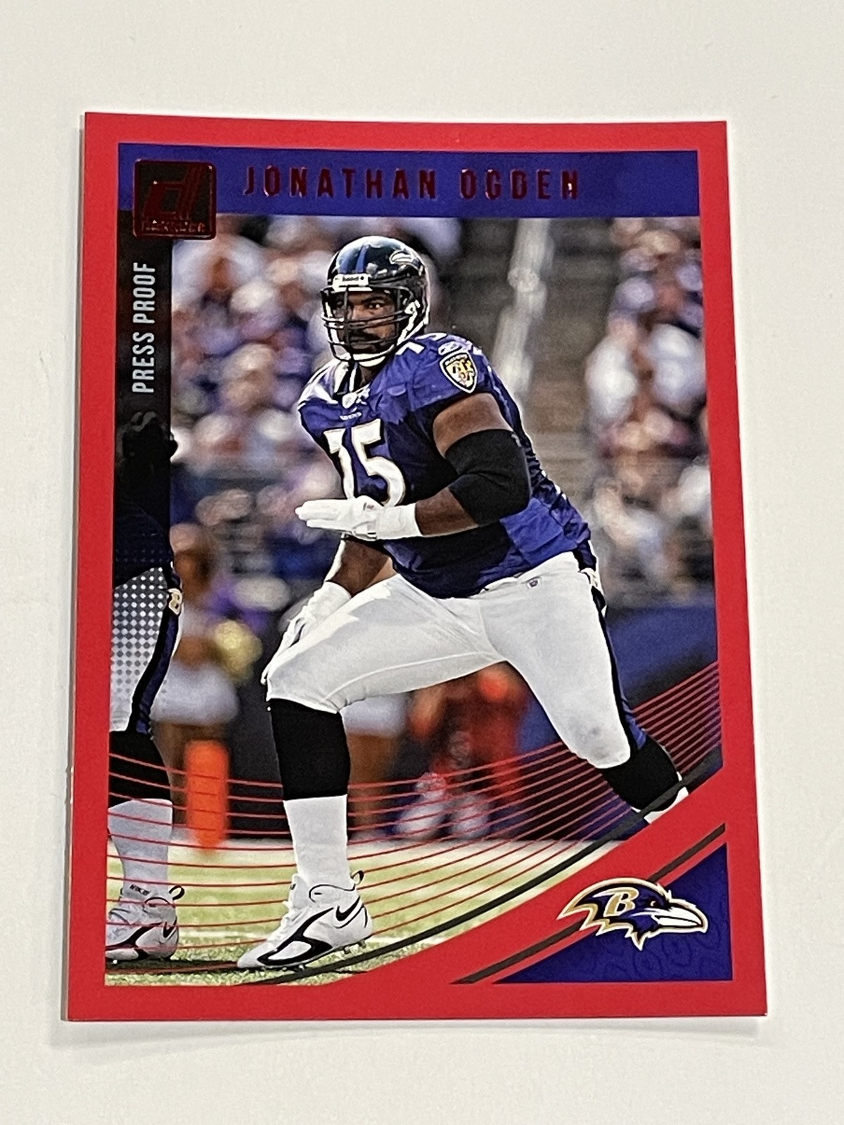 2018 Donruss Football Press Proof Red #27 - Jonathan Ogden - Baltimore Ravens