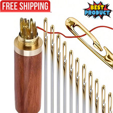 12pcs Easy Self-Threading Sewing Needles Side Hole Hand Stitching Needles DIY US