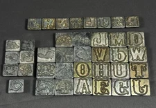 x38 Leather Stamps Craft Tools 1" & 1/2" Letters ALPHABET Animals, Nature Lot