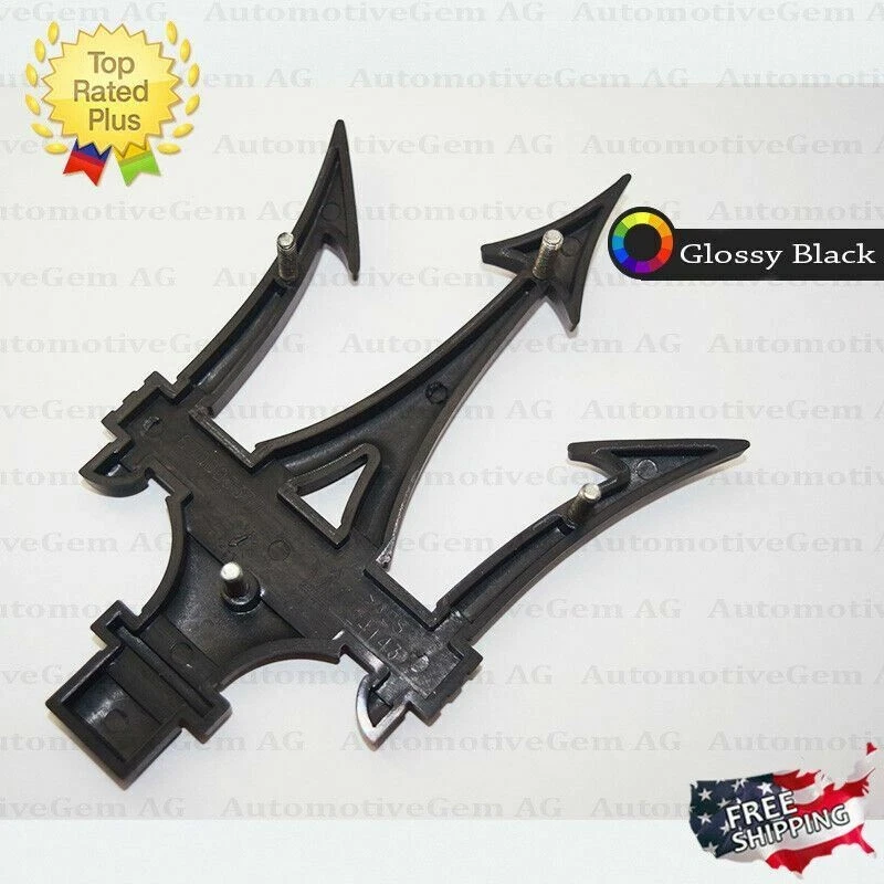 Emblema de rejilla delantera Maserati negro brillante logotipo de tridente insignia símbolo 670005377 Foto 3 de 3