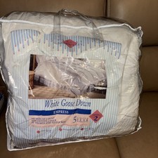 New KING Bloomingdale s White Goose Down Empress Level 2 Comforter Cotton 260tc