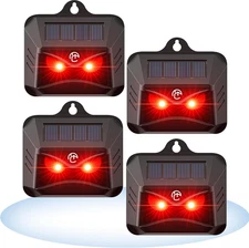 4 Pack Coyote Deterrent Devices, Solar Powered Raccoon Repellent Outdoor Devices