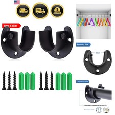 Stainless Steel Closet Rod Bracket, 1-3/8 Inch Diameter Closet Rod Holder 2 P...