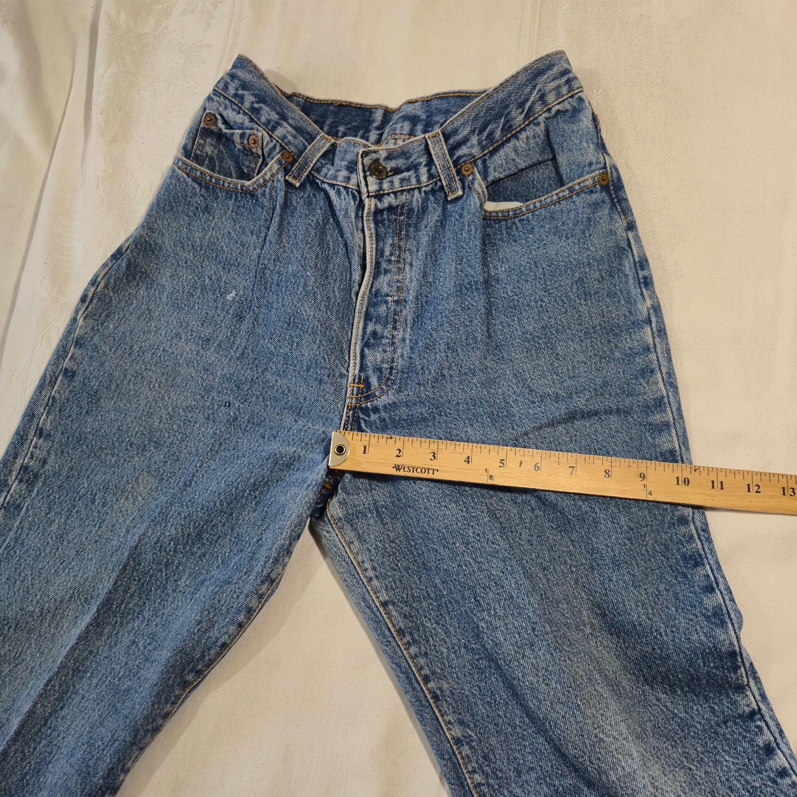 VTG LEVIS 501 JEANS BUTTON FLY SIZE 11 BLUE 28x28 MADE IN USA thumbnail 5